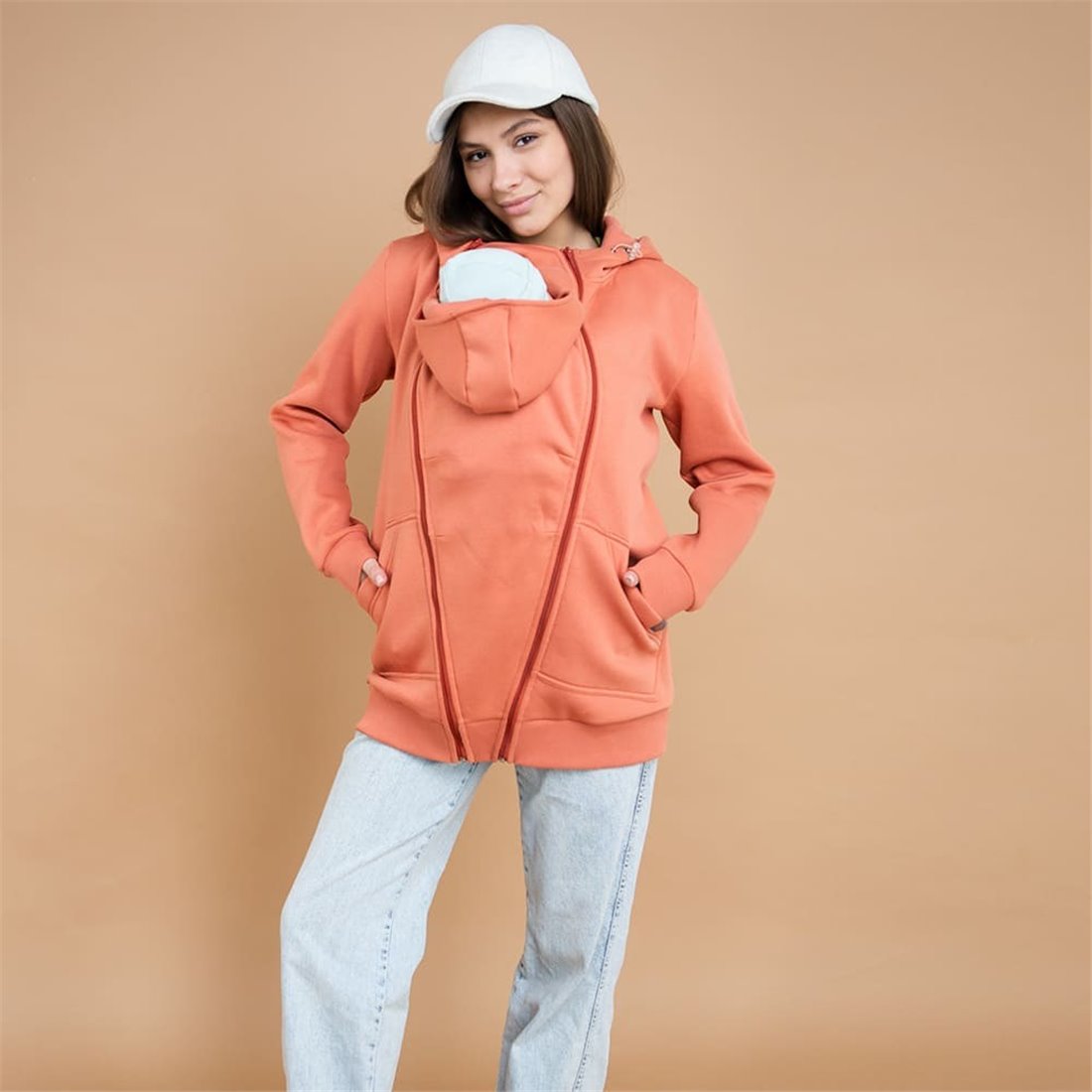 Love and Carry Maternity and Carry Hoodie| Papaya