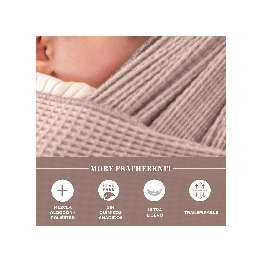 Fular portabebés Moby Wrap Waffle Sandstone